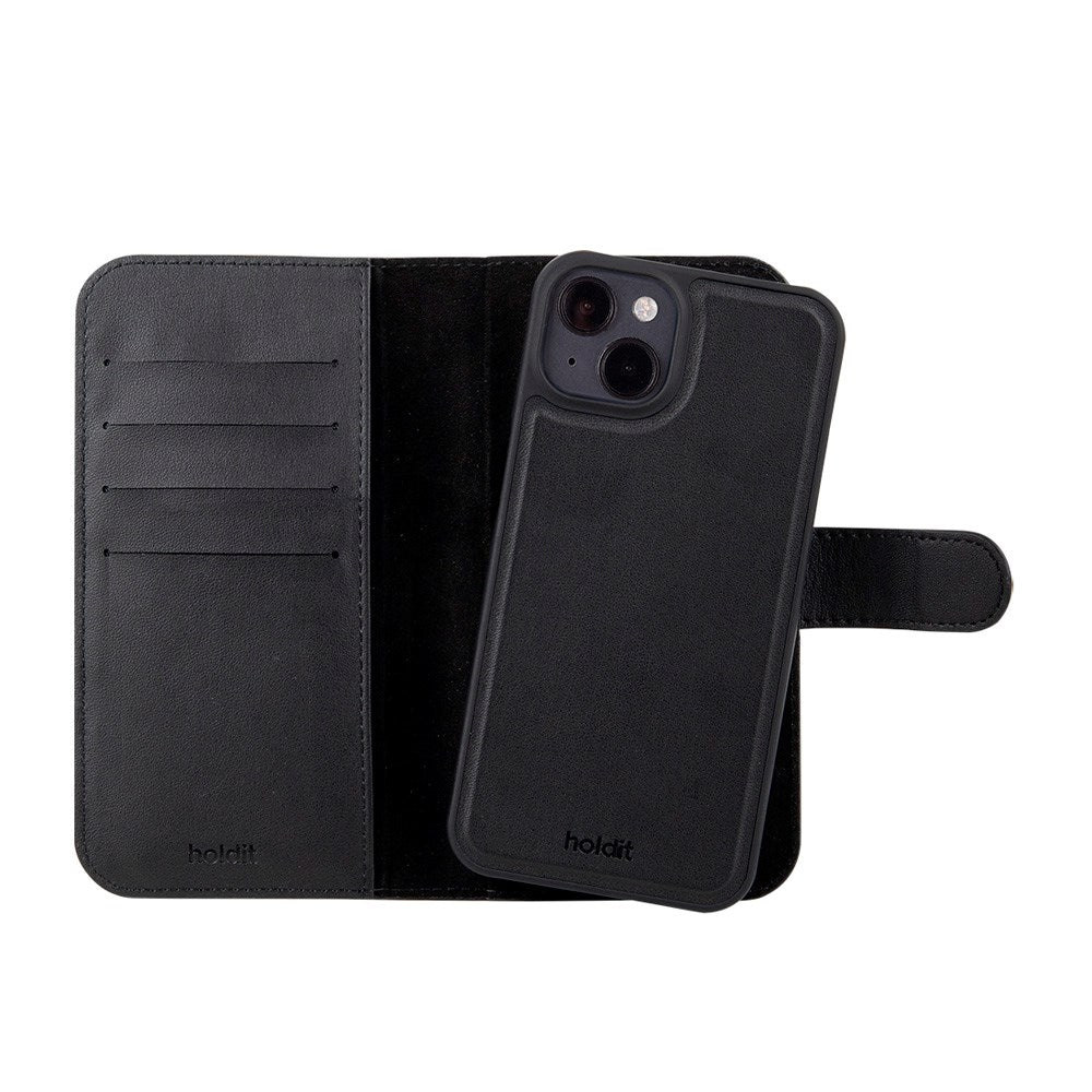 Holdit iPhone 14 / 13 Wallet Case MagSafe Plus - Plånboksfodral - MagSafe Kompatibel - Black