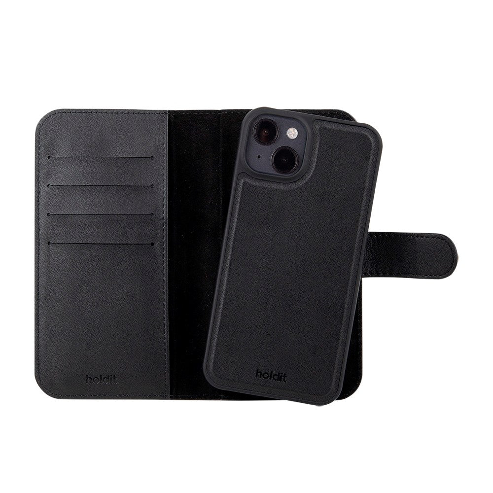 Holdit iPhone 15 Wallet Case MagSafe Plus - Plånboksfodral - MagSafe Kompatibel - Black