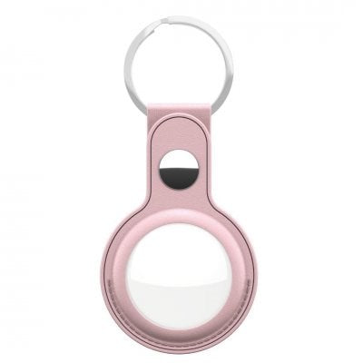 KeyBudz AirTag Nyckelring - Snap Ring - 1 Pack - Konstläder - Rosa