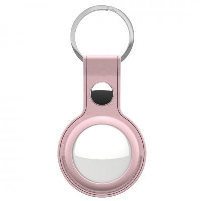KeyBudz AirTag Nyckelring - Snap Ring - 1 Pack - Konstläder - Rosa