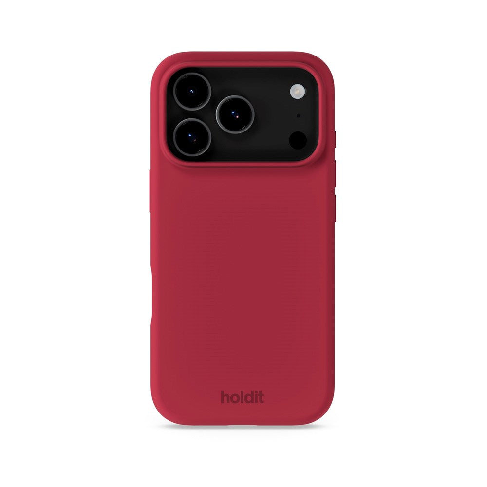 Holdit iPhone 17 Pro Soft Touch Silikon Skal - Red Velvet