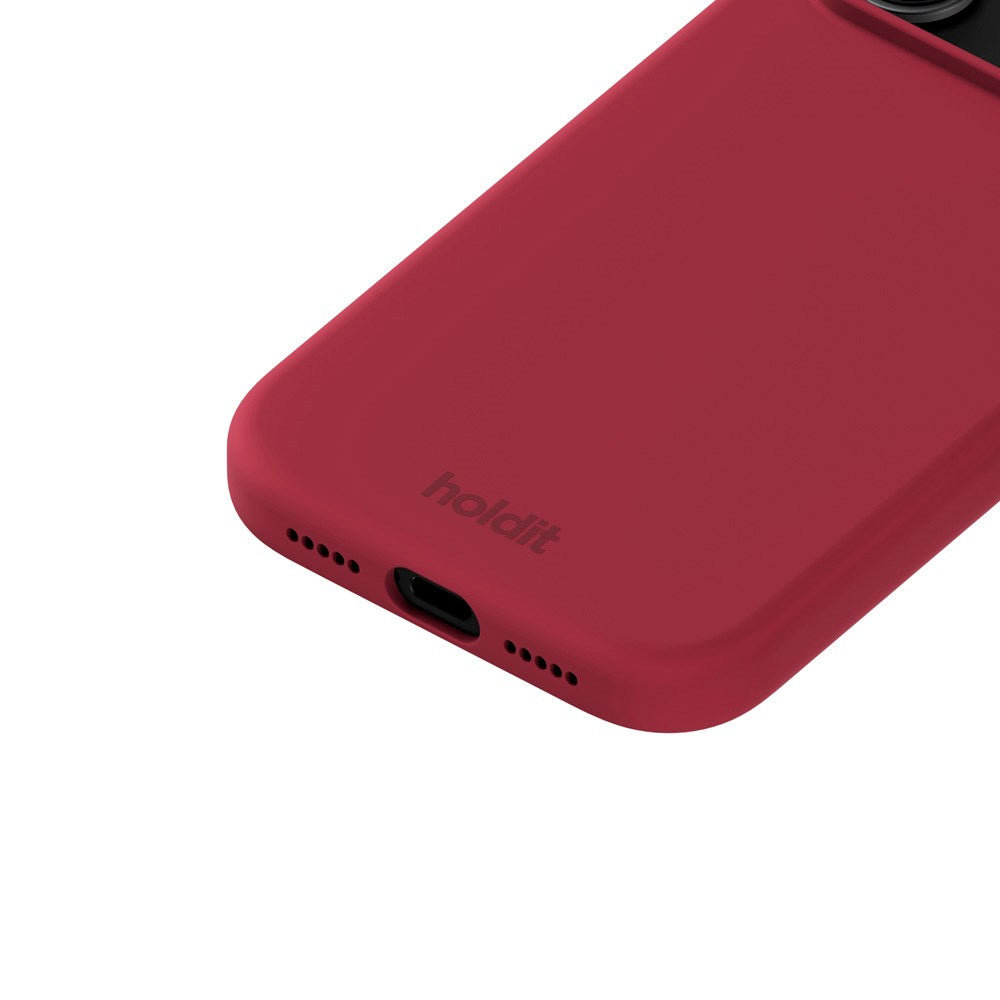 Holdit iPhone 17 Pro Soft Touch Silikon Skal - Red Velvet