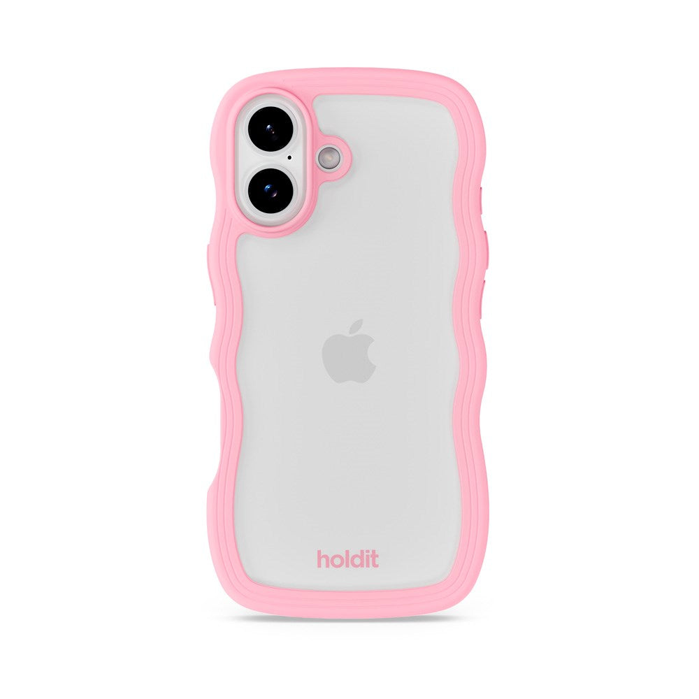 Holdit iPhone 17 Wavy Skal - Pink / Transparent