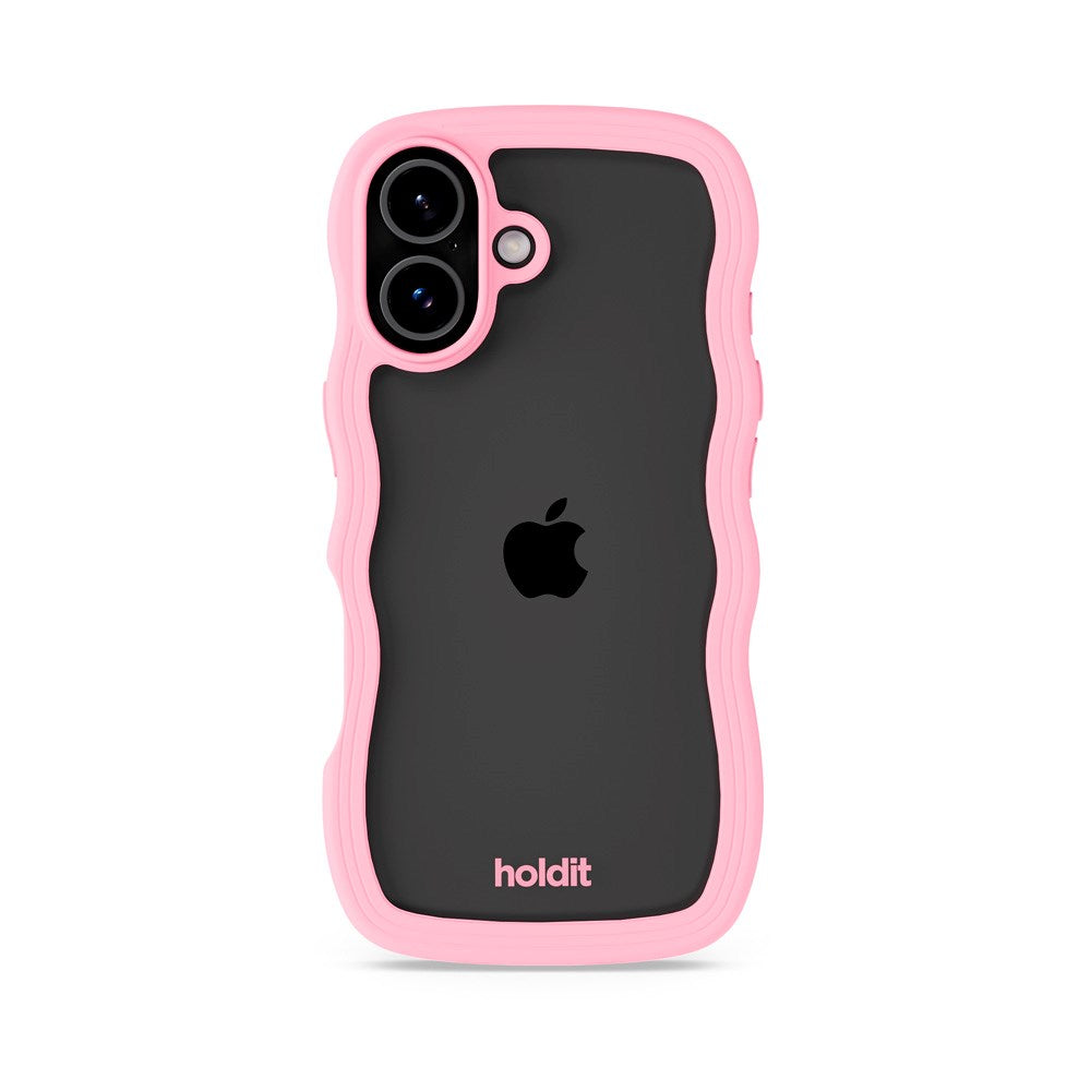 Holdit iPhone 17 Wavy Skal - Pink / Transparent