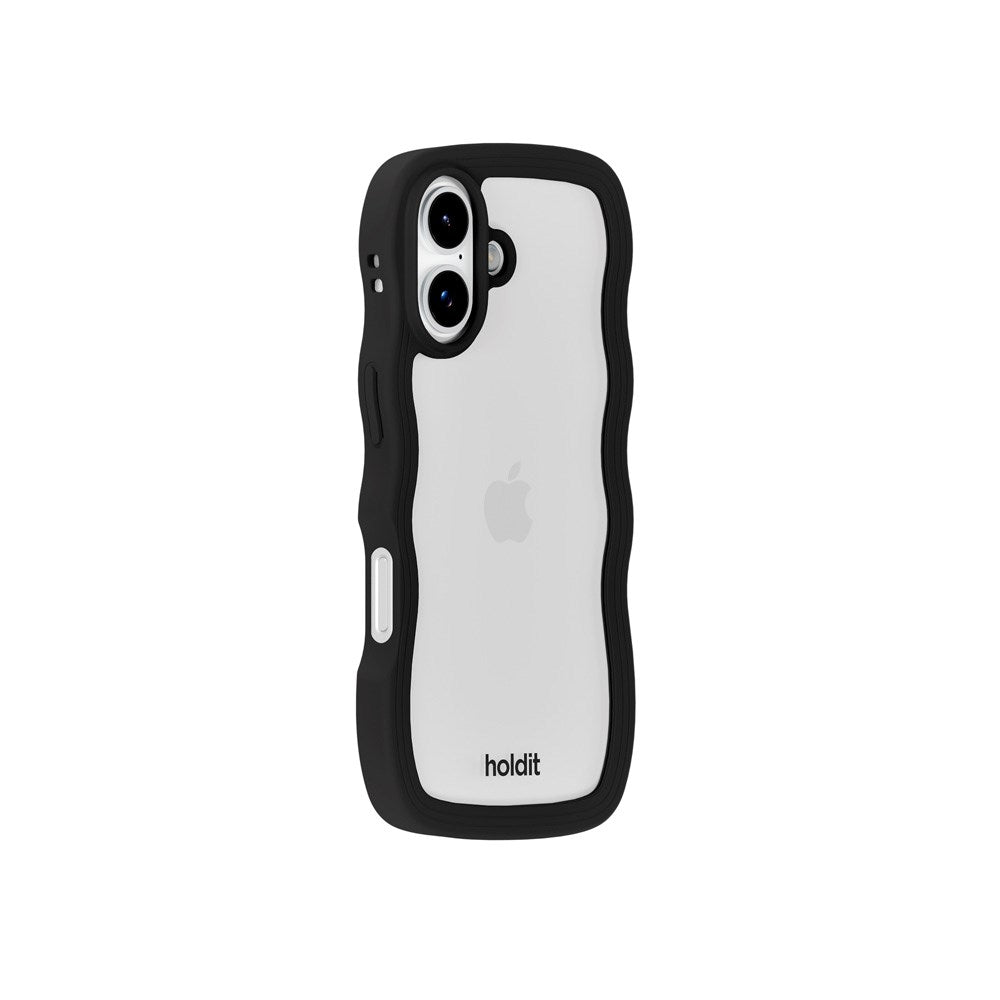 Holdit iPhone 17 Wavy Skal - Black / Transparent