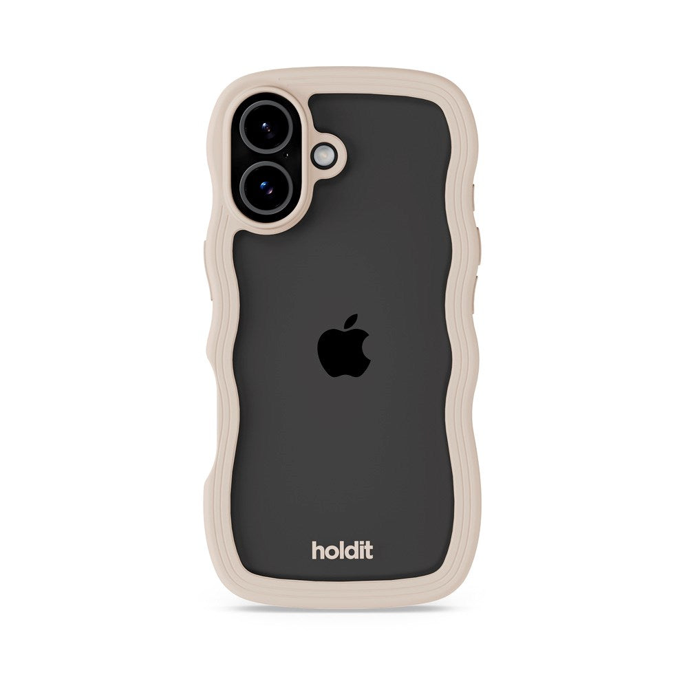 Holdit iPhone 17 Wavy Skal - Light Beige / Transparent