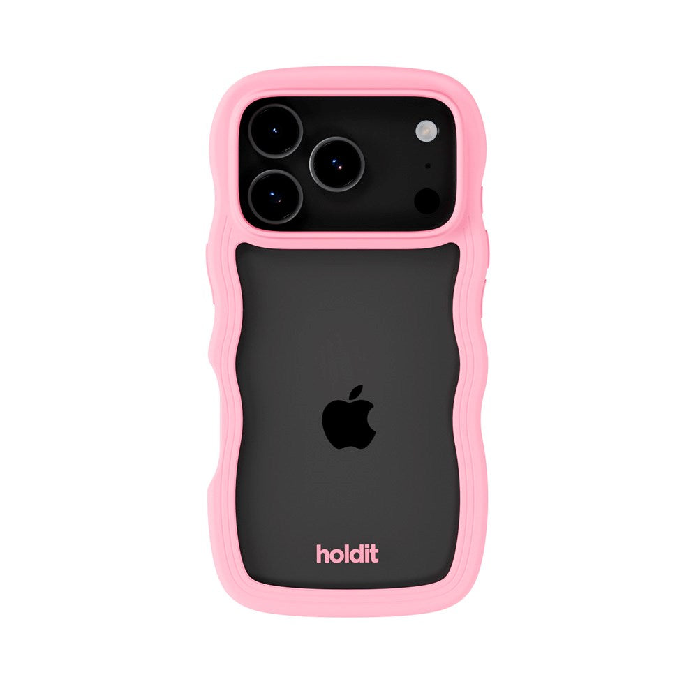 Holdit iPhone 17 Pro Wavy Skal - Pink / Transparent