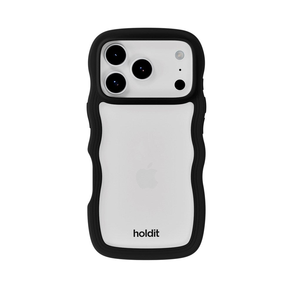 Holdit iPhone 17 Pro Wavy Skal - Black / Transparent
