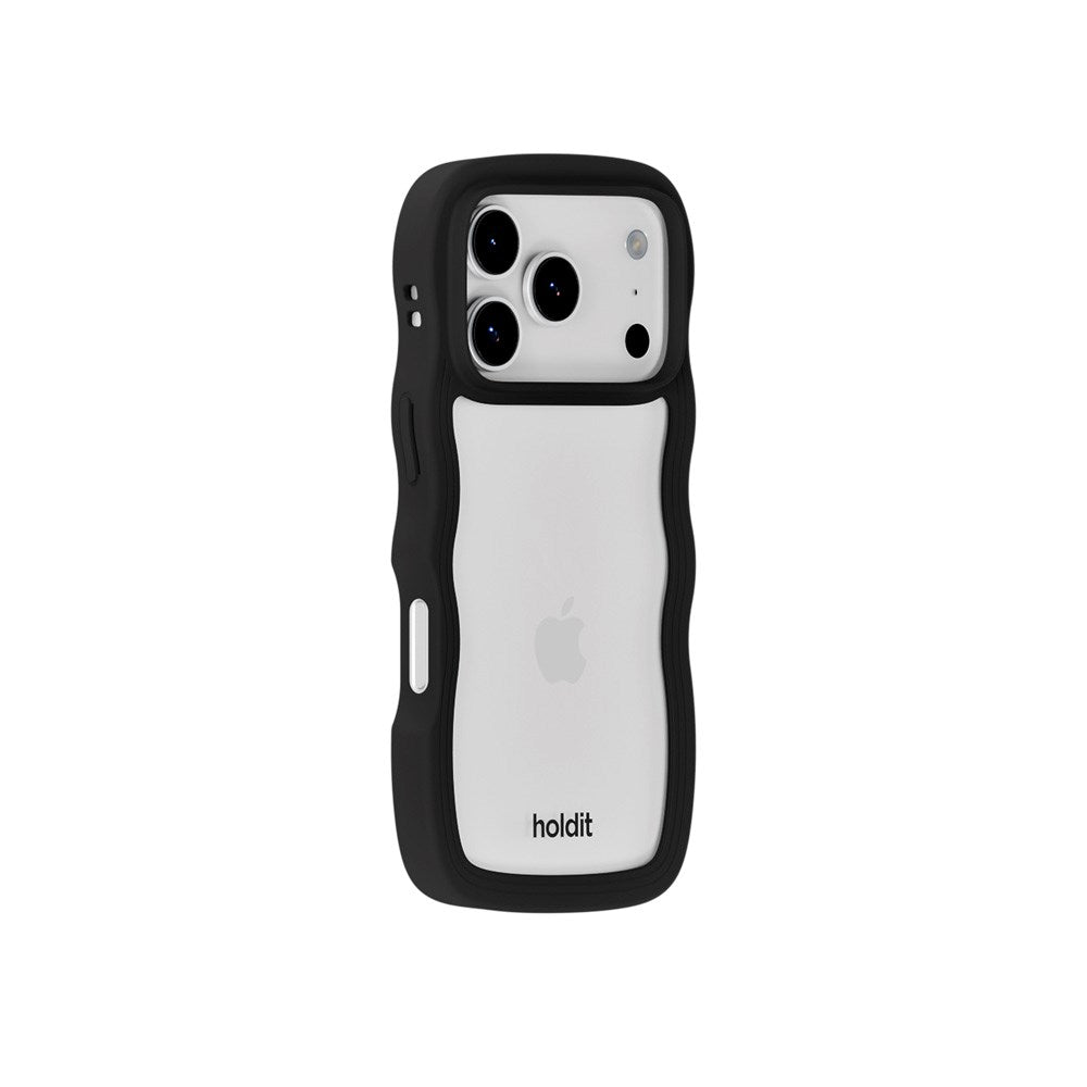 Holdit iPhone 17 Pro Wavy Skal - Black / Transparent