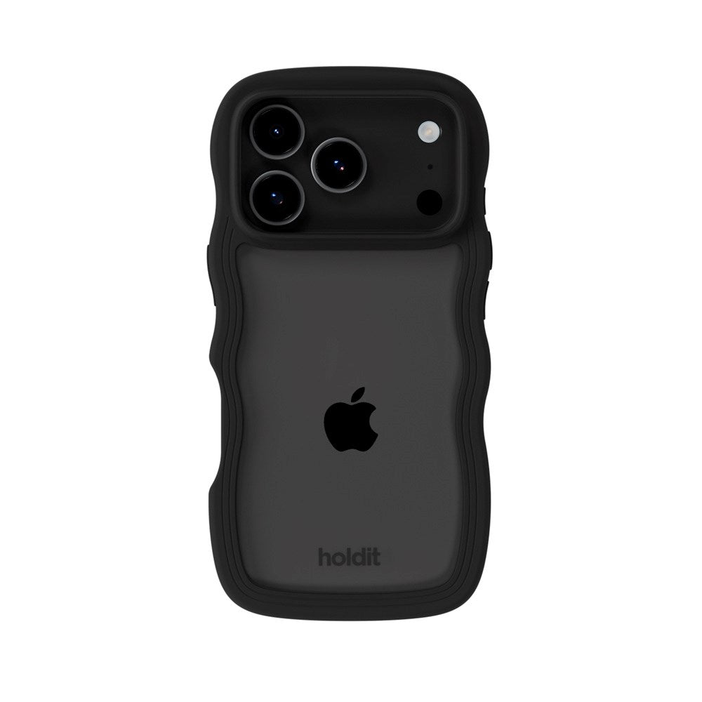Holdit iPhone 17 Pro Max Wavy Skal - Black / Transparent