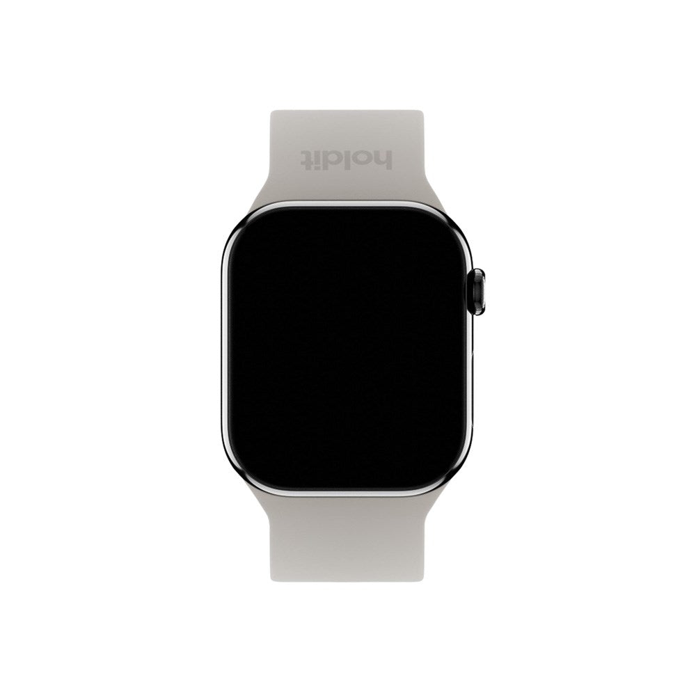 Apple Watch (38/40/SE/41/42mm) Holdit Silikon Klockarmband med Metallspänne - Taupe