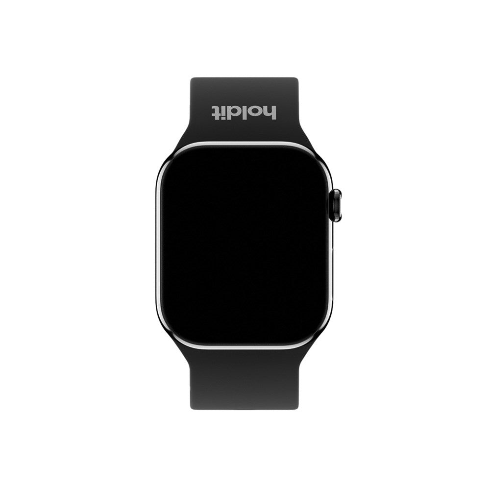 Apple Watch (38/40/SE/41/42mm) Holdit Silikon Klockarmband med Metallspänne - Black