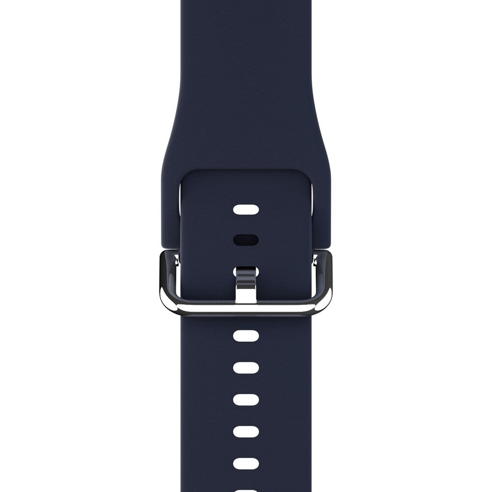Apple Watch (42/44/SE/45/46/49mm) Holdit Silikon Klockarmband med Metallspänne - Navy Blue
