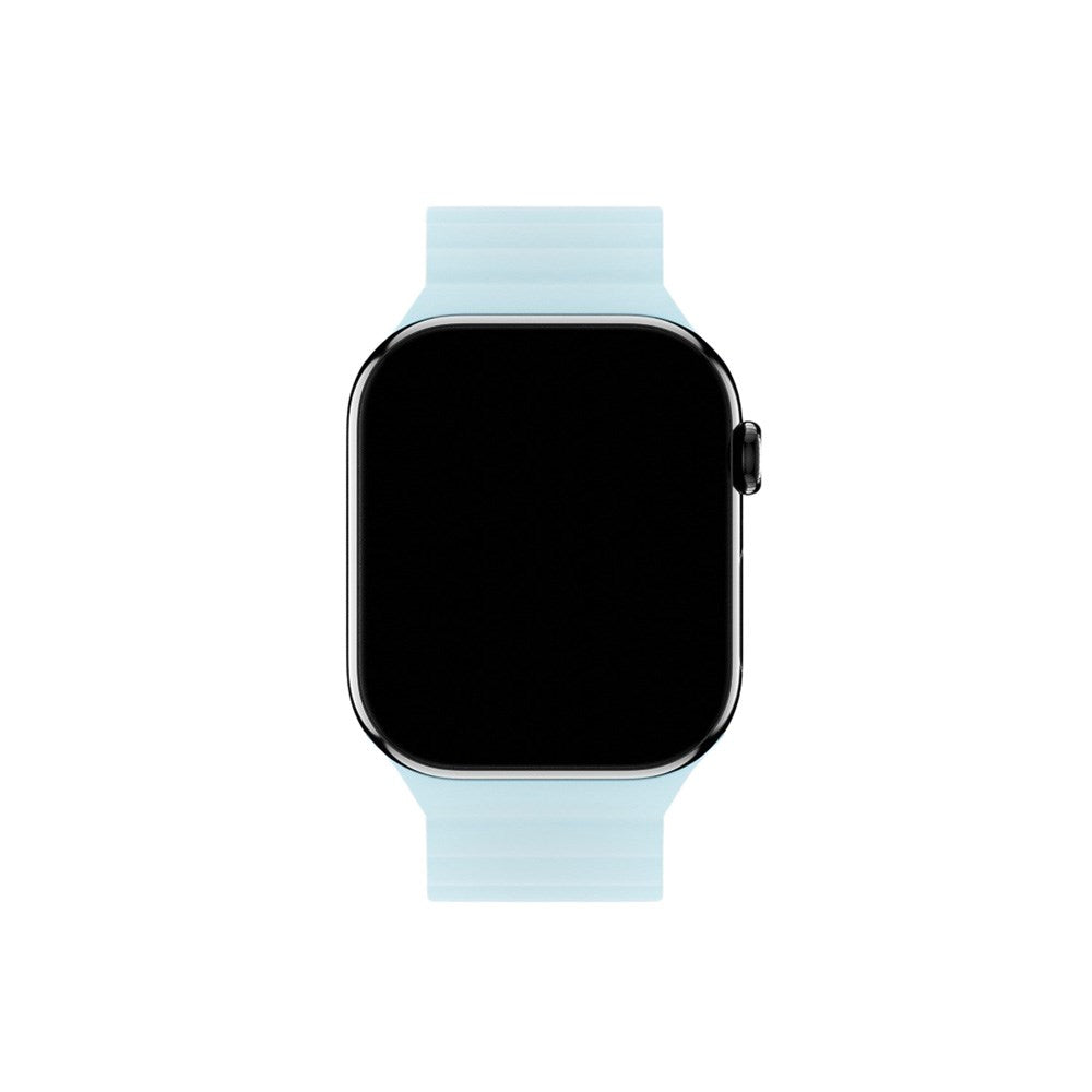 Apple Watch (38/40/SE/41/42mm) Holdit Silicone Magnet Klockarmband - Grå / Blå