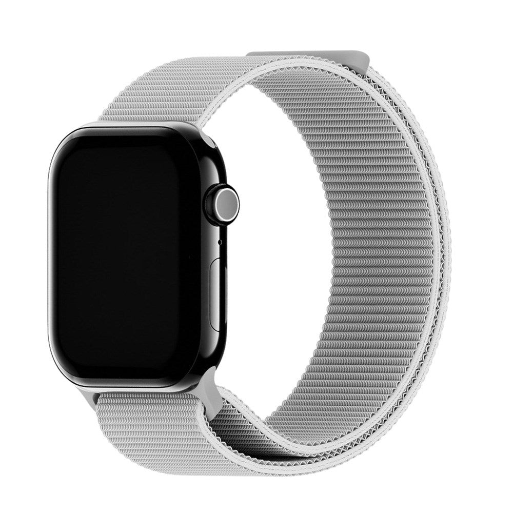 Apple Watch (38/40/SE/41/42mm) Holdit Nylon Klockarmband med Kardborreknäppning - Grå