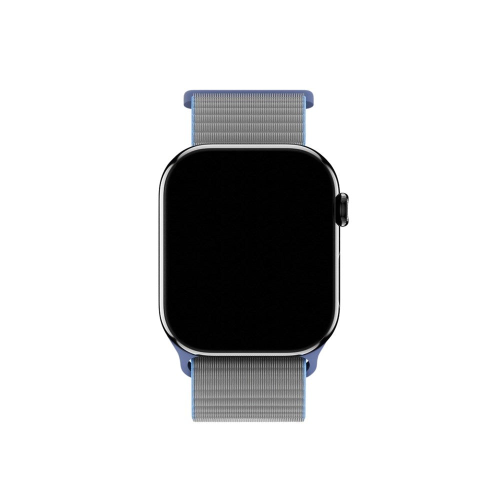 Apple Watch (38/40/SE/41/42mm) Holdit Nylon Klockarmband med Kardborreknäppning - Grå / Blå