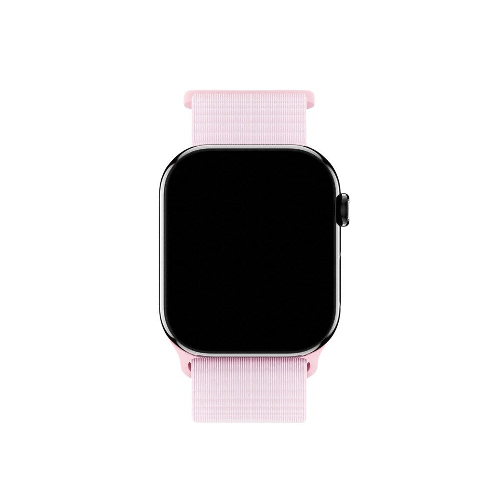 Apple Watch (42/44/SE/45/46/49mm) Holdit Nylon Klockarmband med Kardborreknäppning - Rosa