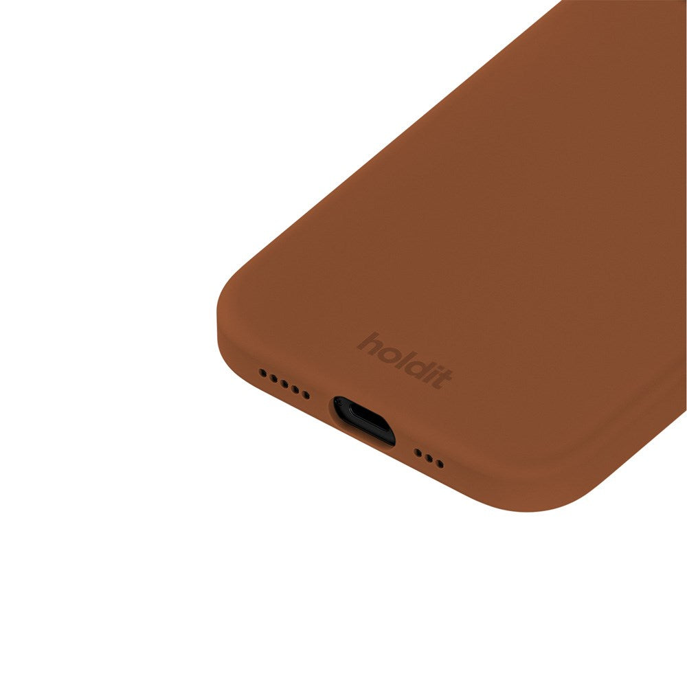 Holdit iPhone 15 Soft Touch Silikon Skal - Almond Brown