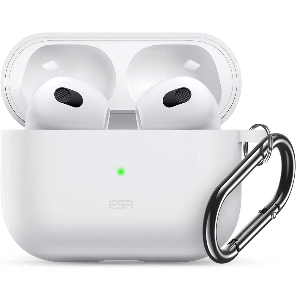 ESR Bounce Apple AirPods (3 Gen.) Silikonfodral m. CARABINER - Vit