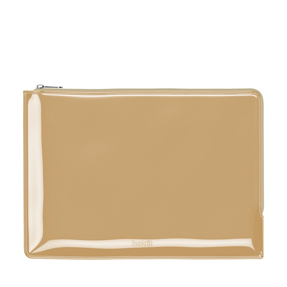 Holdit Lackläder Sleeve för MacBook / Laptop 14" (34,2 x 24,2 cm) - Beige