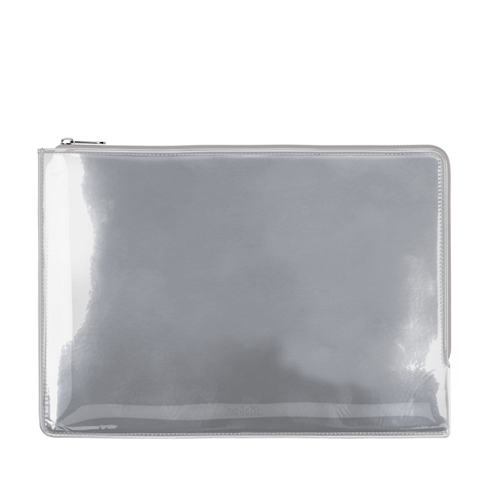 Holdit Lackläder Sleeve för MacBook / Laptop 14" (34,2 x 24,2 cm) - Silver