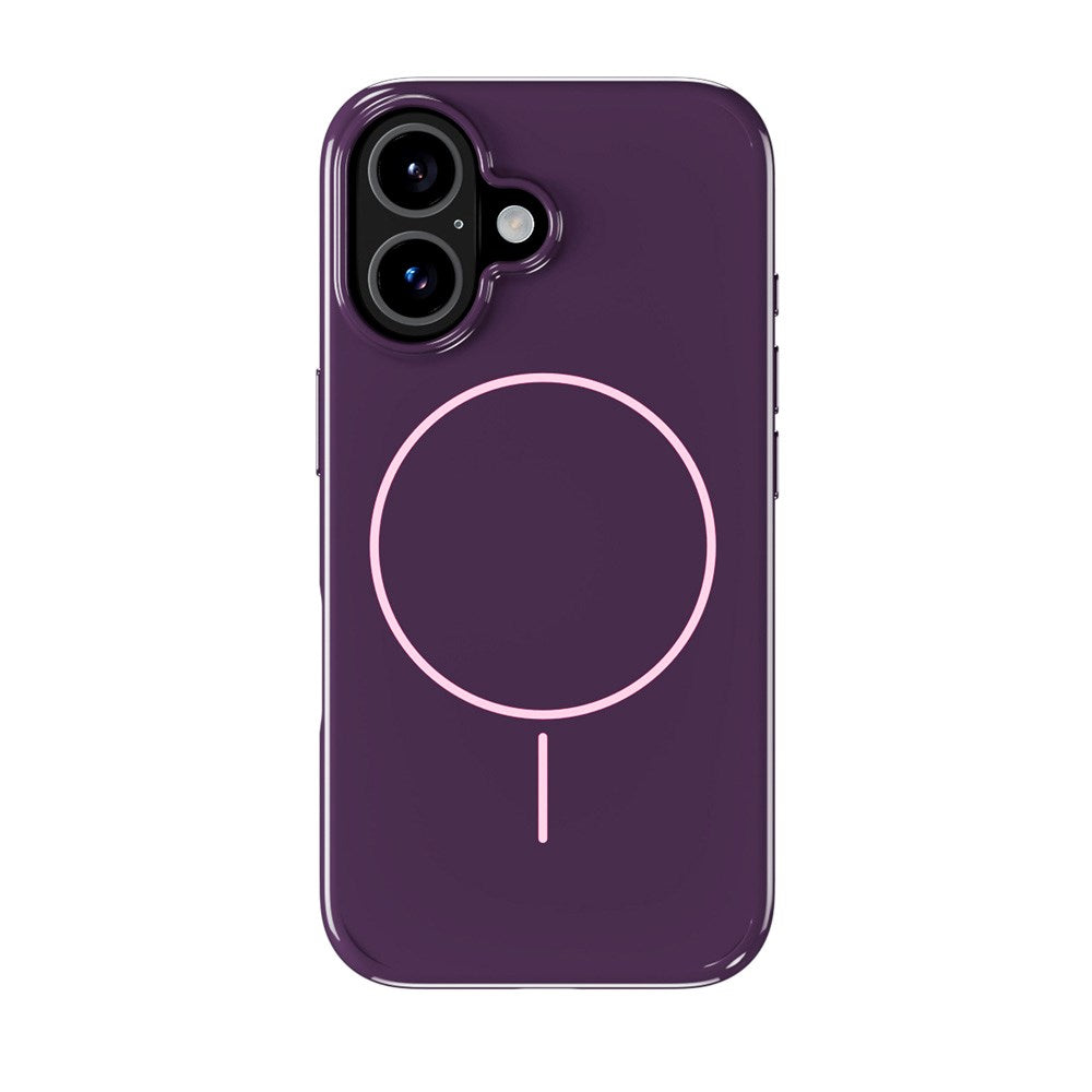 Holdit iPhone 16 Mono Case - MagSafe Kompatibel - Deep Plum / Pink