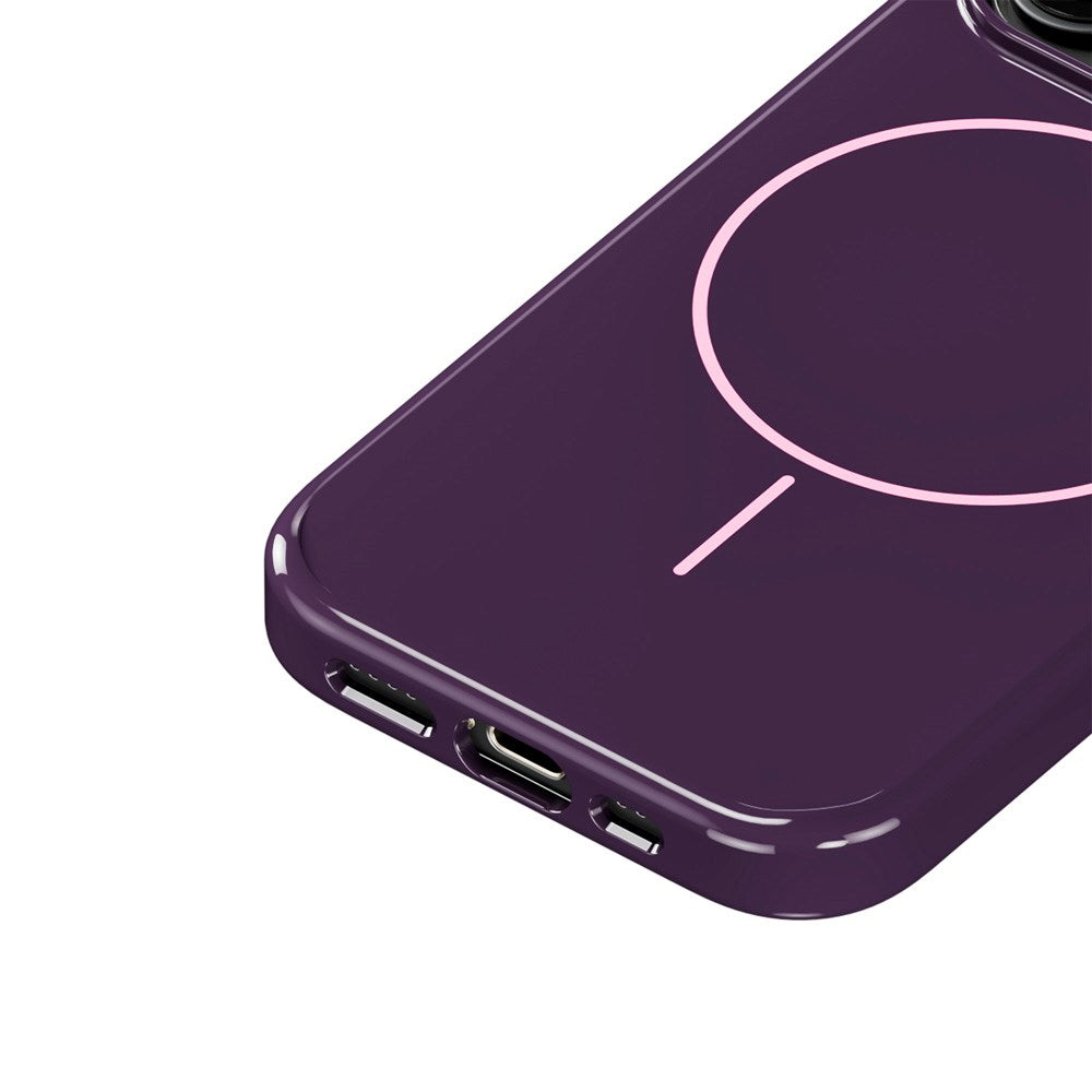 Holdit iPhone 16 Pro Mono Case - MagSafe Kompatibel - Deep Plum / Pink