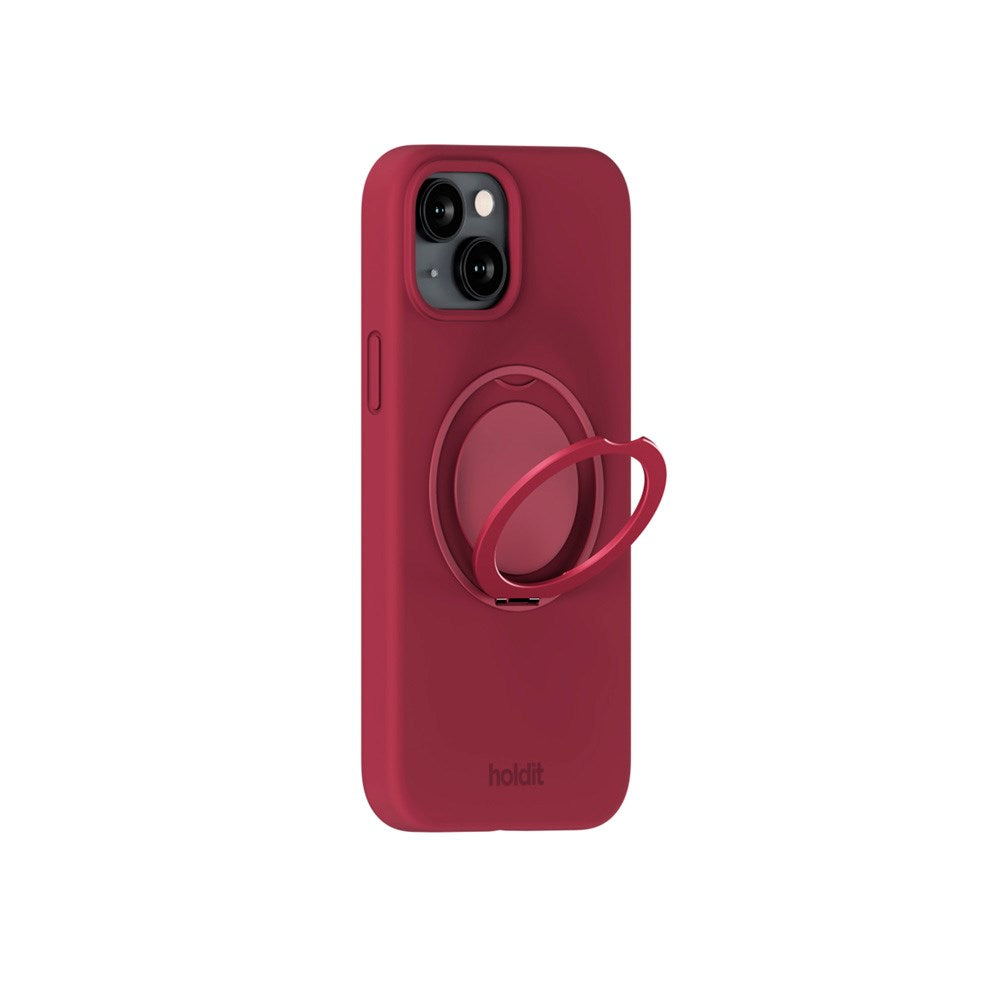 iPhone 16e / 15 Holdit Silikone Stand Skal - Red Velvet