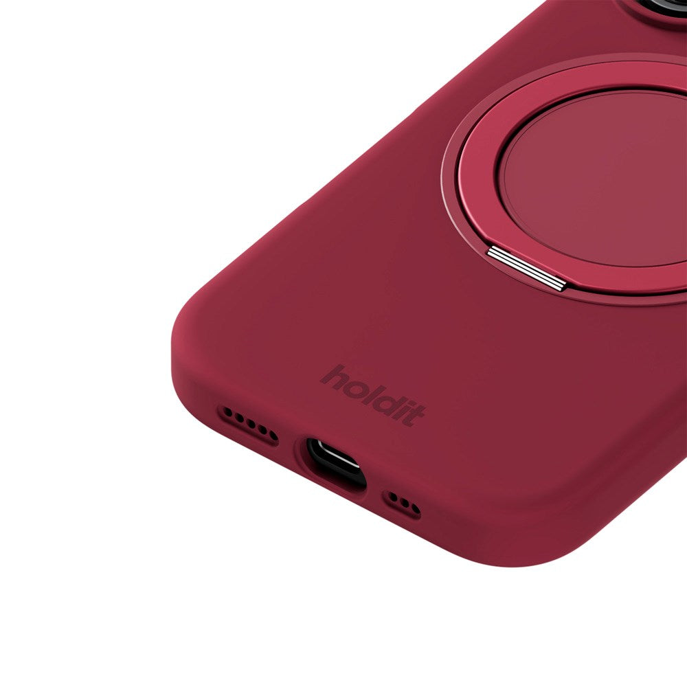 iPhone 16 Holdit Silikone Stand Skal - Red Velvet