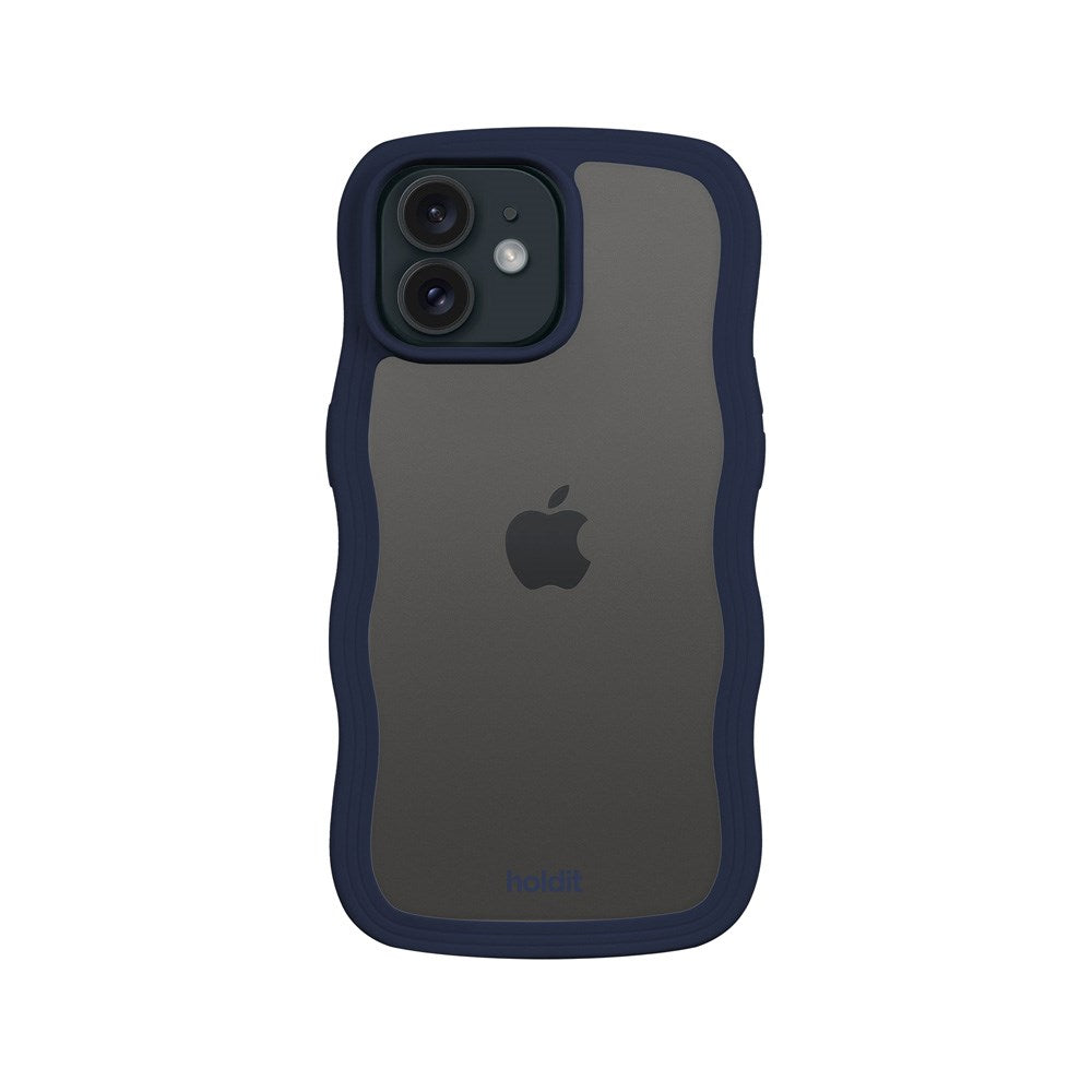 Holdit iPhone 12 / 12 Pro Wavy Skal - Midnight Blue / Transparent