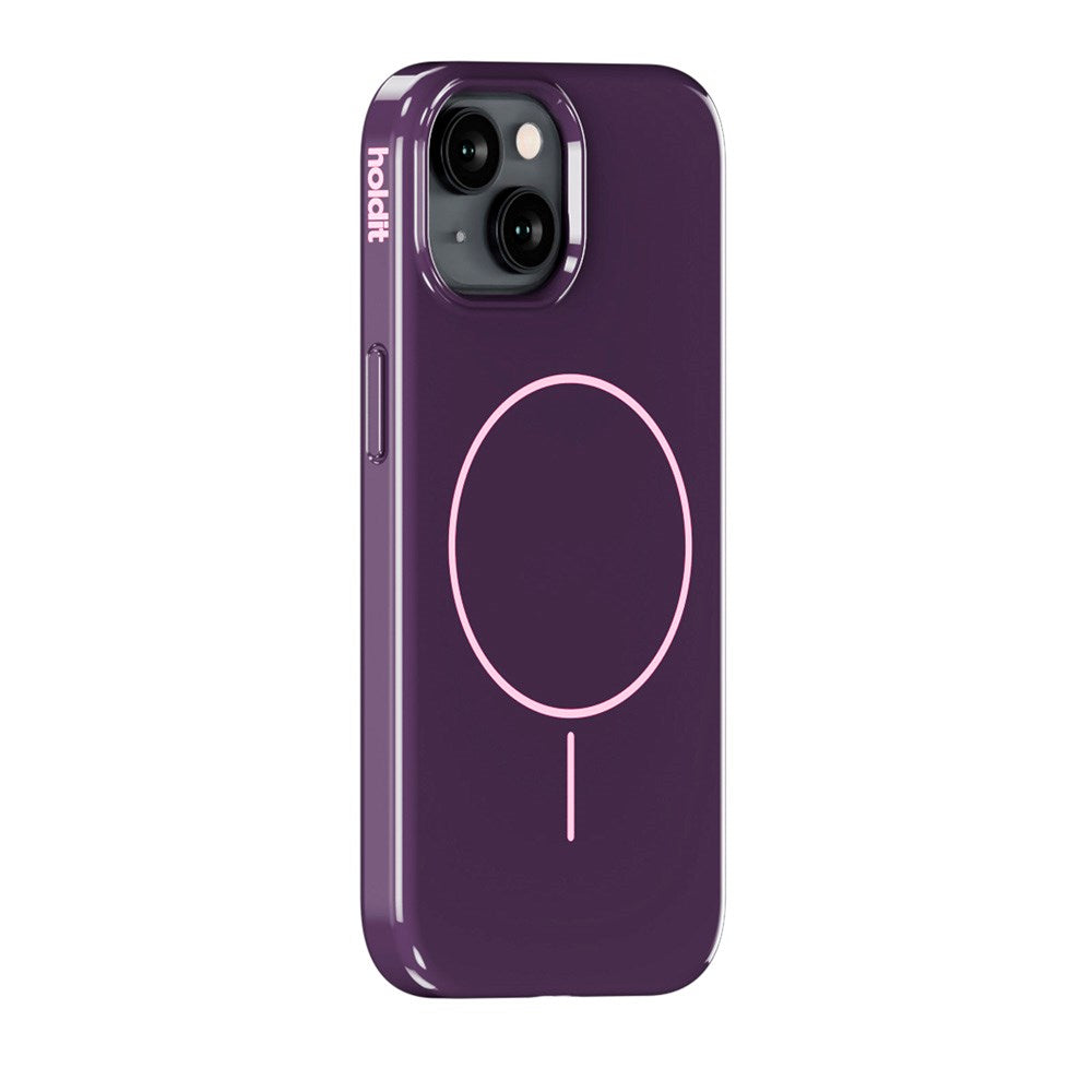 Holdit iPhone 16e / 15 / 14 / 13 Mono Case - MagSafe Kompatibel - Deep Plum / Pink