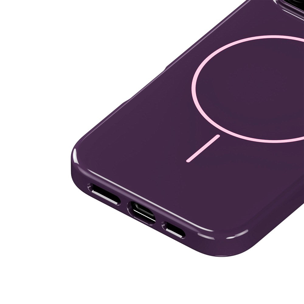Holdit iPhone 16 Pro Max Mono Case - MagSafe Kompatibel - Deep Plum / Pink