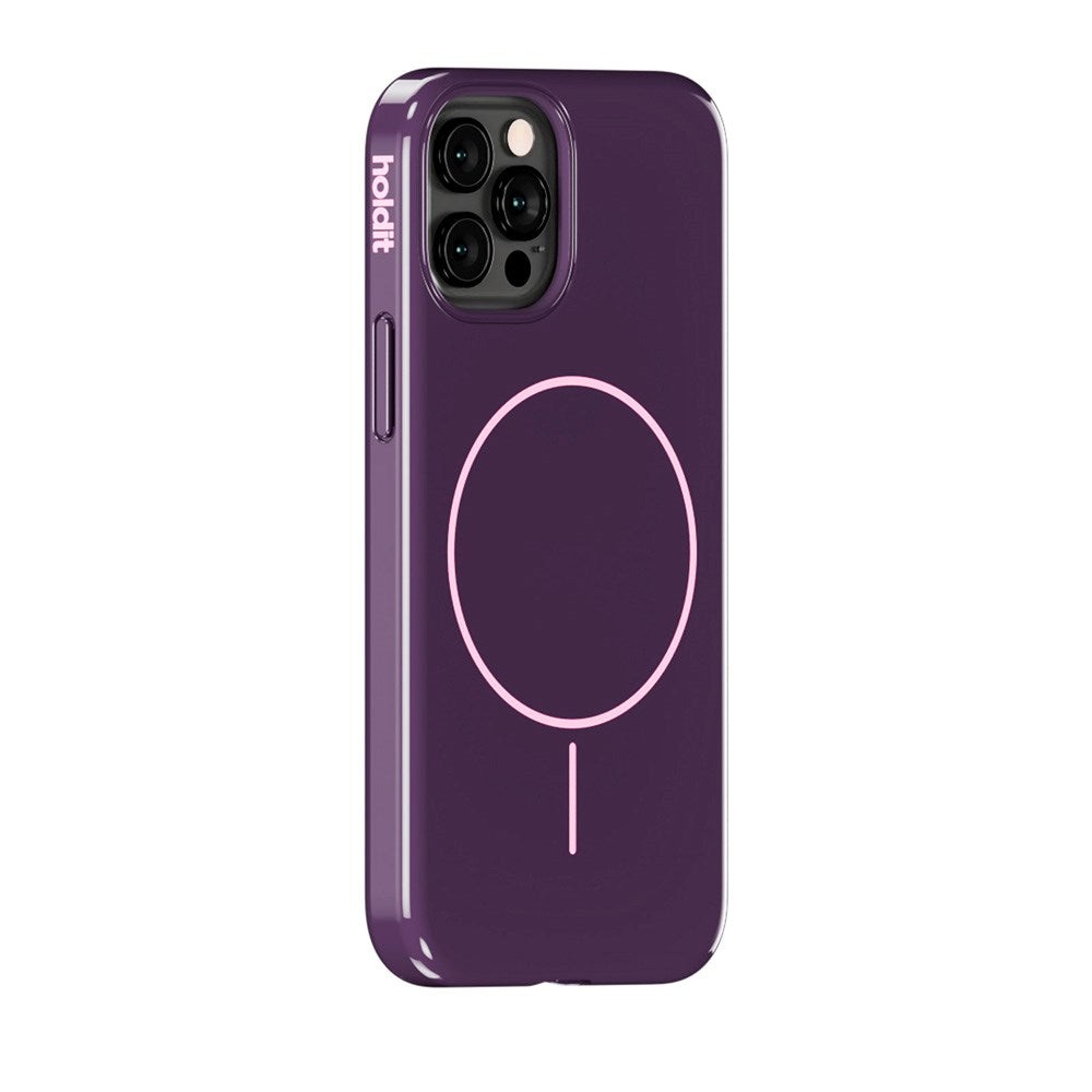 Holdit iPhone 12 / 12 Pro Mono Case - MagSafe Kompatibel - Deep Plum / Pink