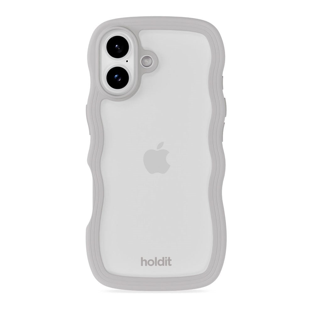 iPhone 17 Holdit Wavy Skal - Wool Grey / Transparent