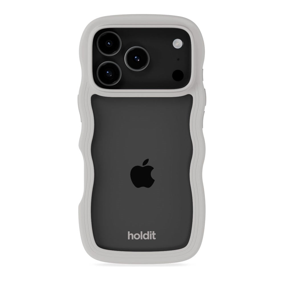 iPhone 17 Pro Holdit Wavy Skal - Wool Grey / Transparent