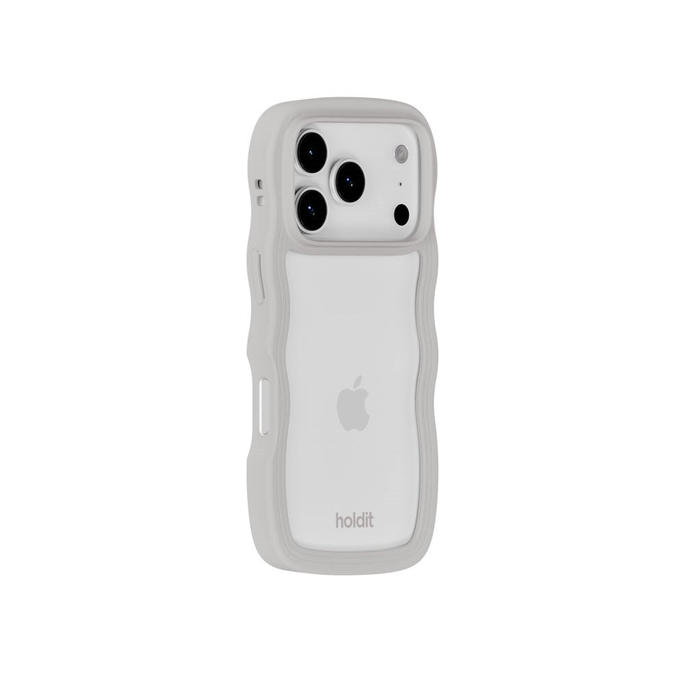 iPhone 17 Pro Holdit Wavy Skal - Wool Grey / Transparent
