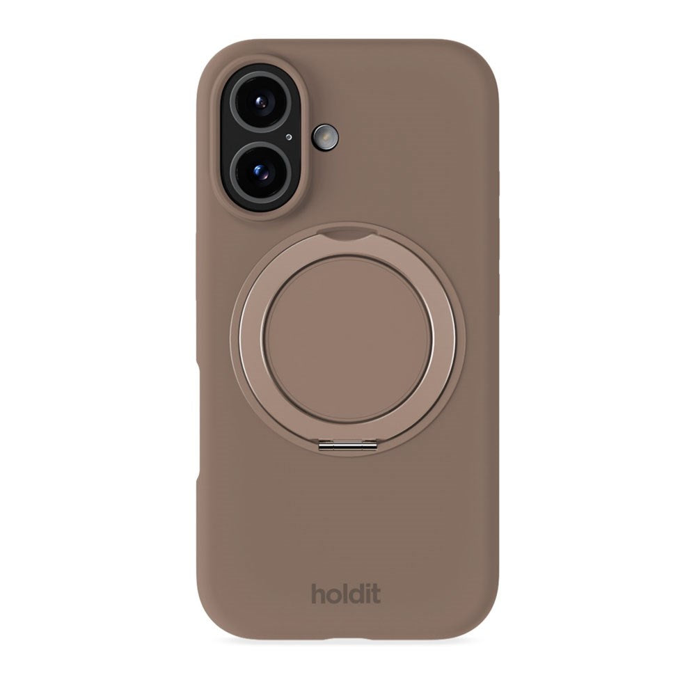 iPhone 16 Holdit Silikone Stand Skal - Mocha Brown