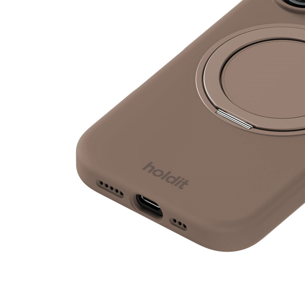 iPhone 16 Holdit Silikone Stand Skal - Mocha Brown