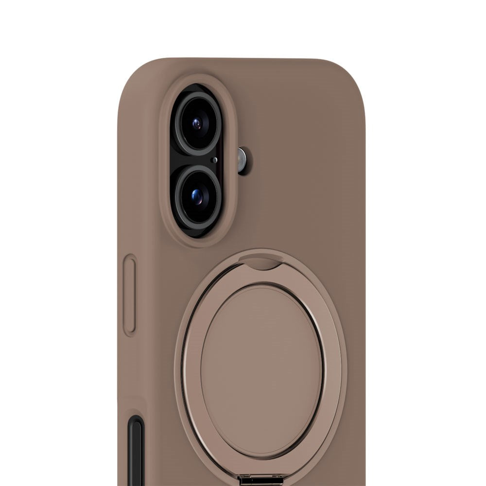 iPhone 16 Holdit Silikone Stand Skal - Mocha Brown