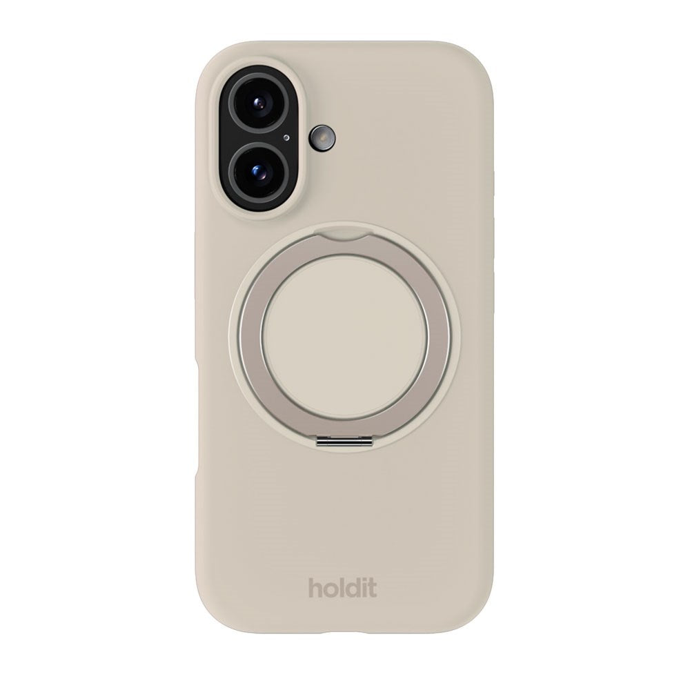 iPhone 16 Holdit Silikone Stand Skal - Light Beige