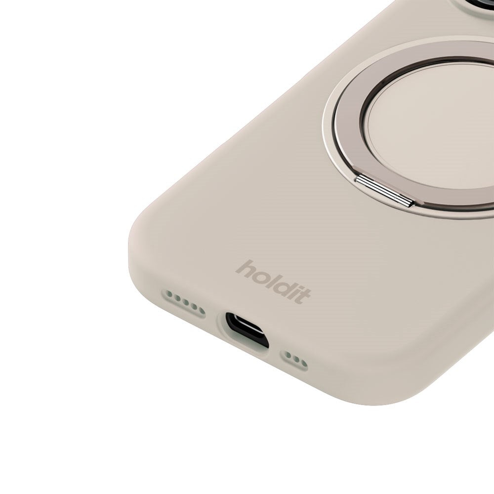 iPhone 16 Holdit Silikone Stand Skal - Light Beige