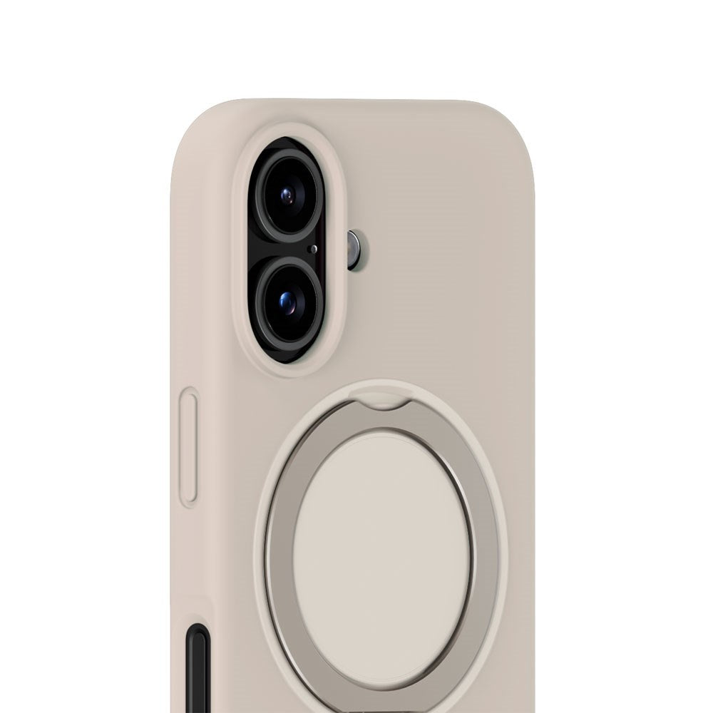iPhone 16 Holdit Silikone Stand Skal - Light Beige