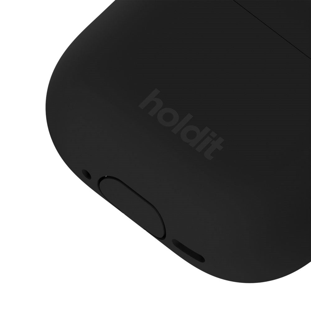 Apple AirPods (4. Gen.) Holdit Silicone Case m. Karabinhake - Black