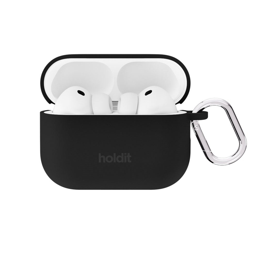 Apple AirPods Pro (3. Gen.) Holdit Silicone Case m. Karabinhake - Black