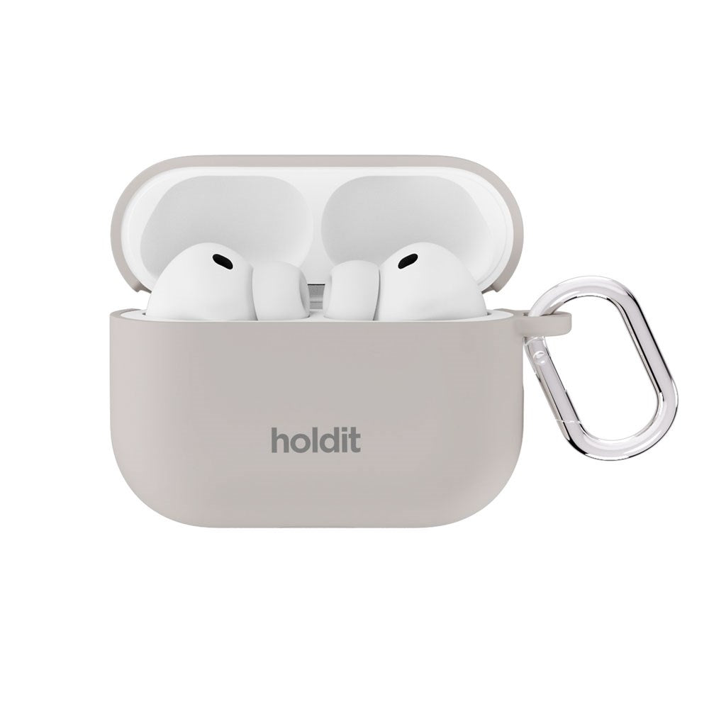 Apple AirPods Pro (3. Gen.) Holdit Silicone Case m. Karabinhake - Wool Gray