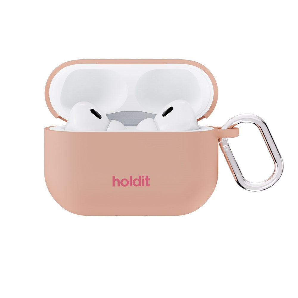 Apple AirPods Pro (1. & 2. Gen.) Holdit Silicone Case m. Karabinhake - Bare Pink