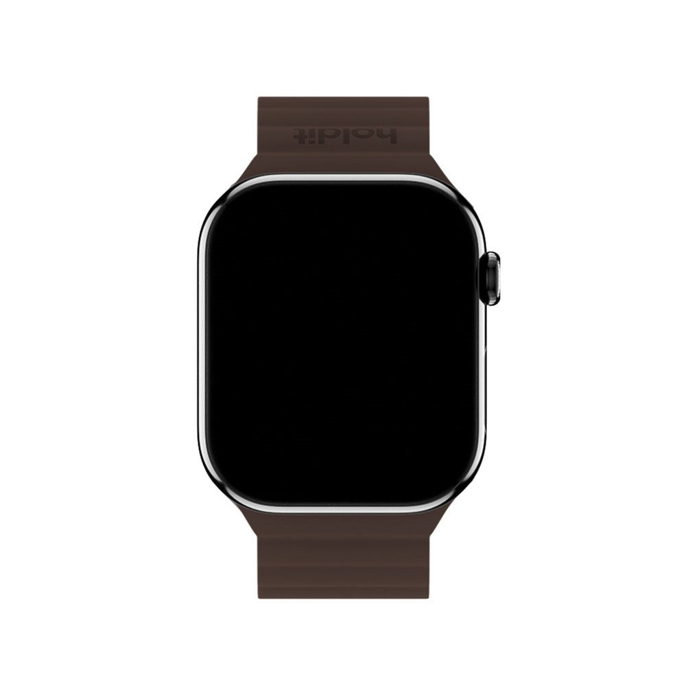 Apple Watch (38/40/SE/41/42mm) Holdit Silicone Magnet Armband - Chocolate / Black