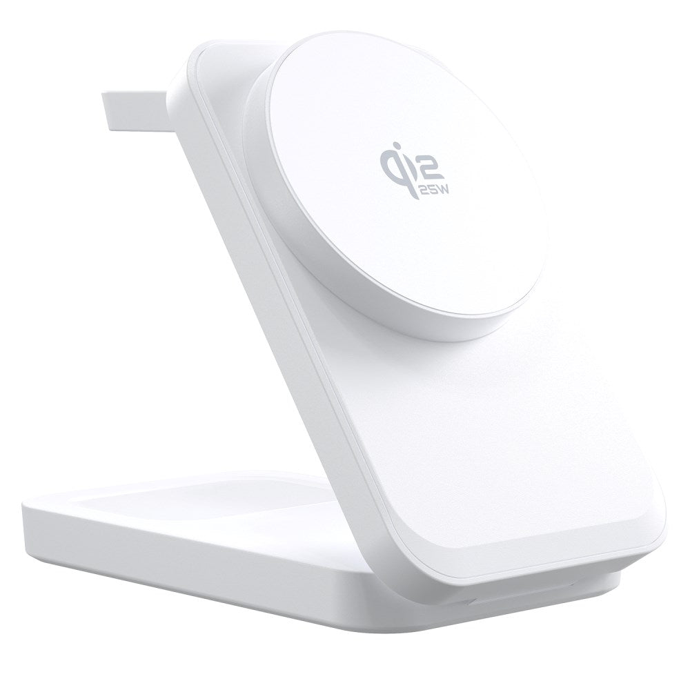 Smartline Hopfällbar 3-in-1 Trådlös Laddare 25W - Qi2 Kompatibel - Vit