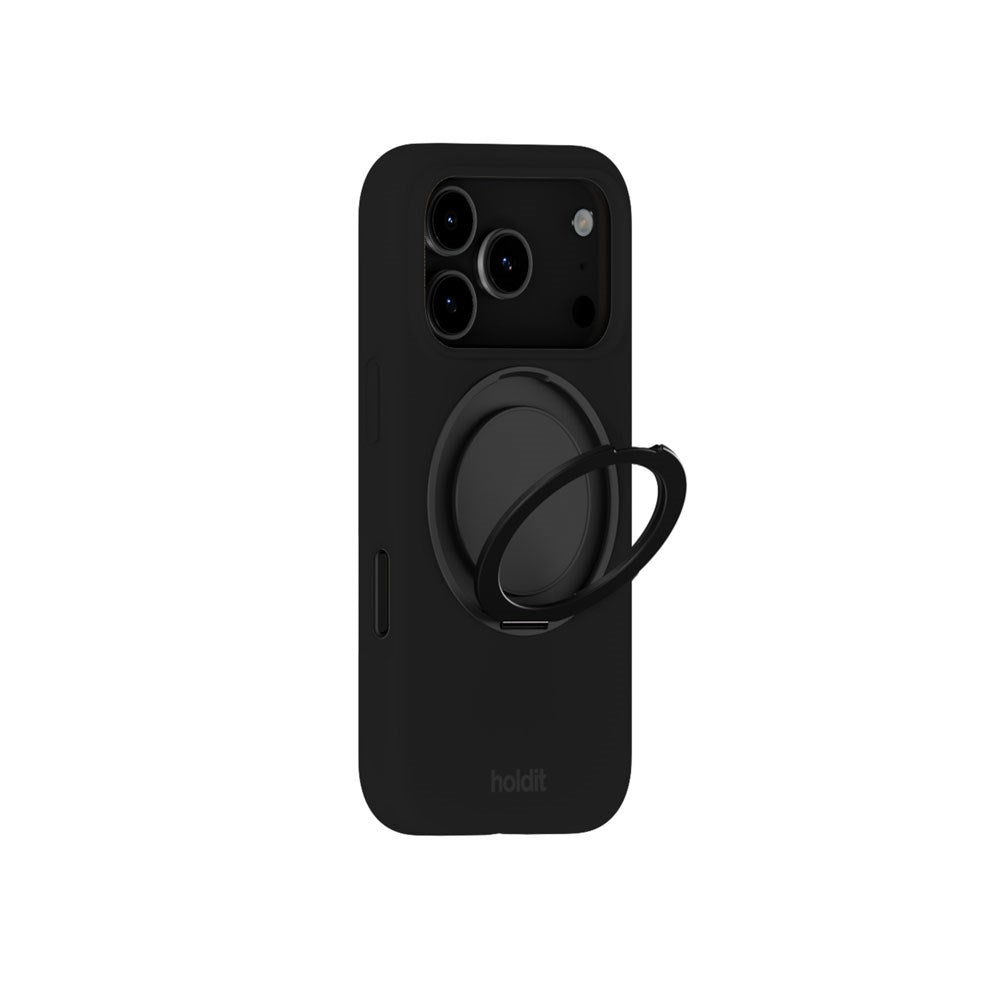 iPhone 18 Pro / 17 Pro Holdit Silikone Stand Skal - Black