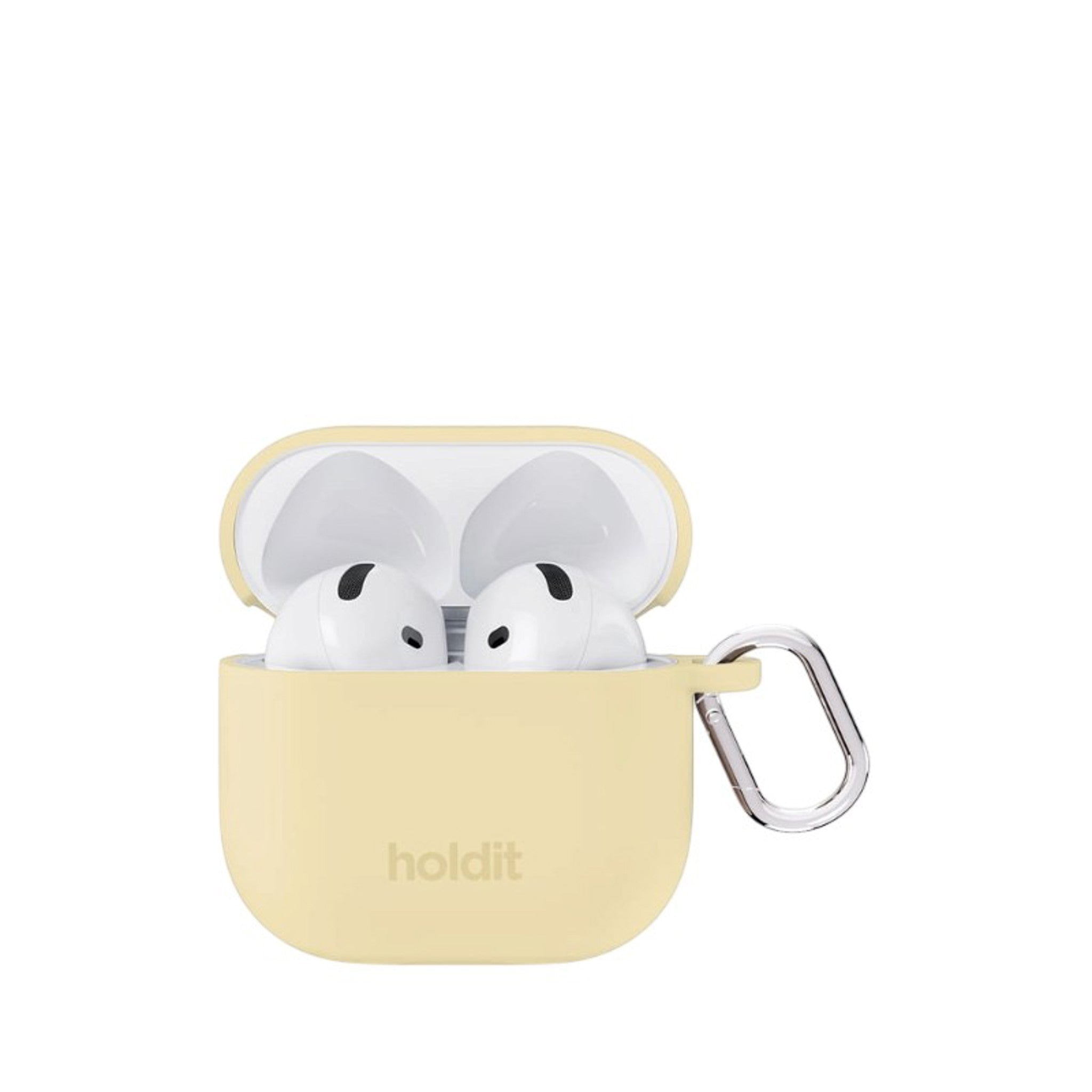 Apple AirPods (5. & 4. Gen.) Holdit Silicone Case m. Karabinhake - Butter Yellow